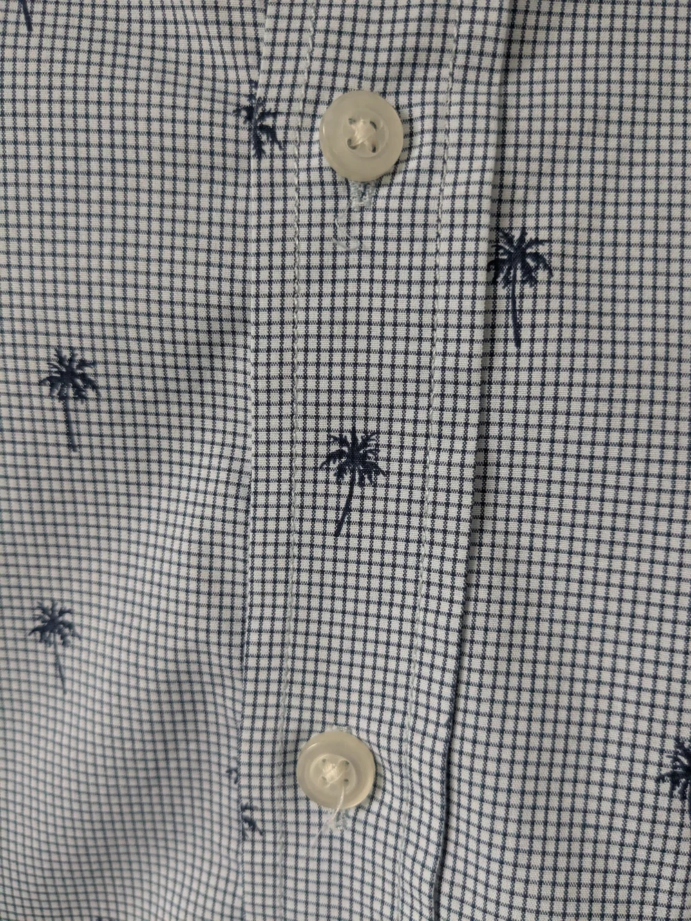 Banana Republic Light Blue Palm-Print Men's Button-Up Shirt